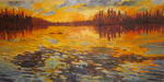 Cloud Reflection Sunset 5ftx2.5ft Original Oil