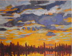 Purple Clouds 11x14 Original Oil