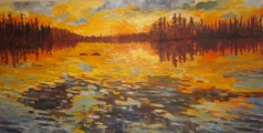 Cloud Reflection Sunset 5ftx2.5ft  SOLD