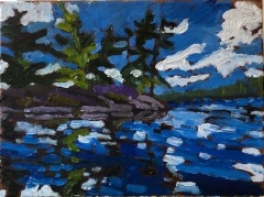 Blue Lake Reflection 9x12 Oil