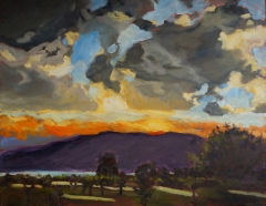 Okanagan Vineyard Sunset 22x28 oil