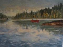 Red Canoe 18x24 oil SOLD