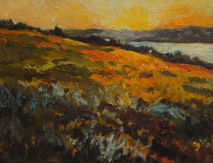 Hill at Sunset crop