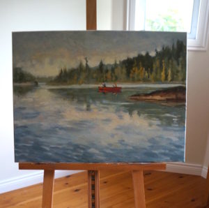 Red Canoe painting